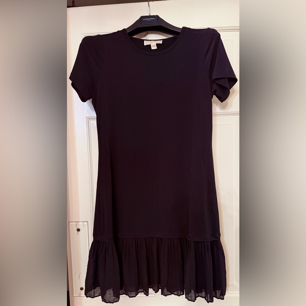 Michael Kors Elegant Black Short Sleeve Dress